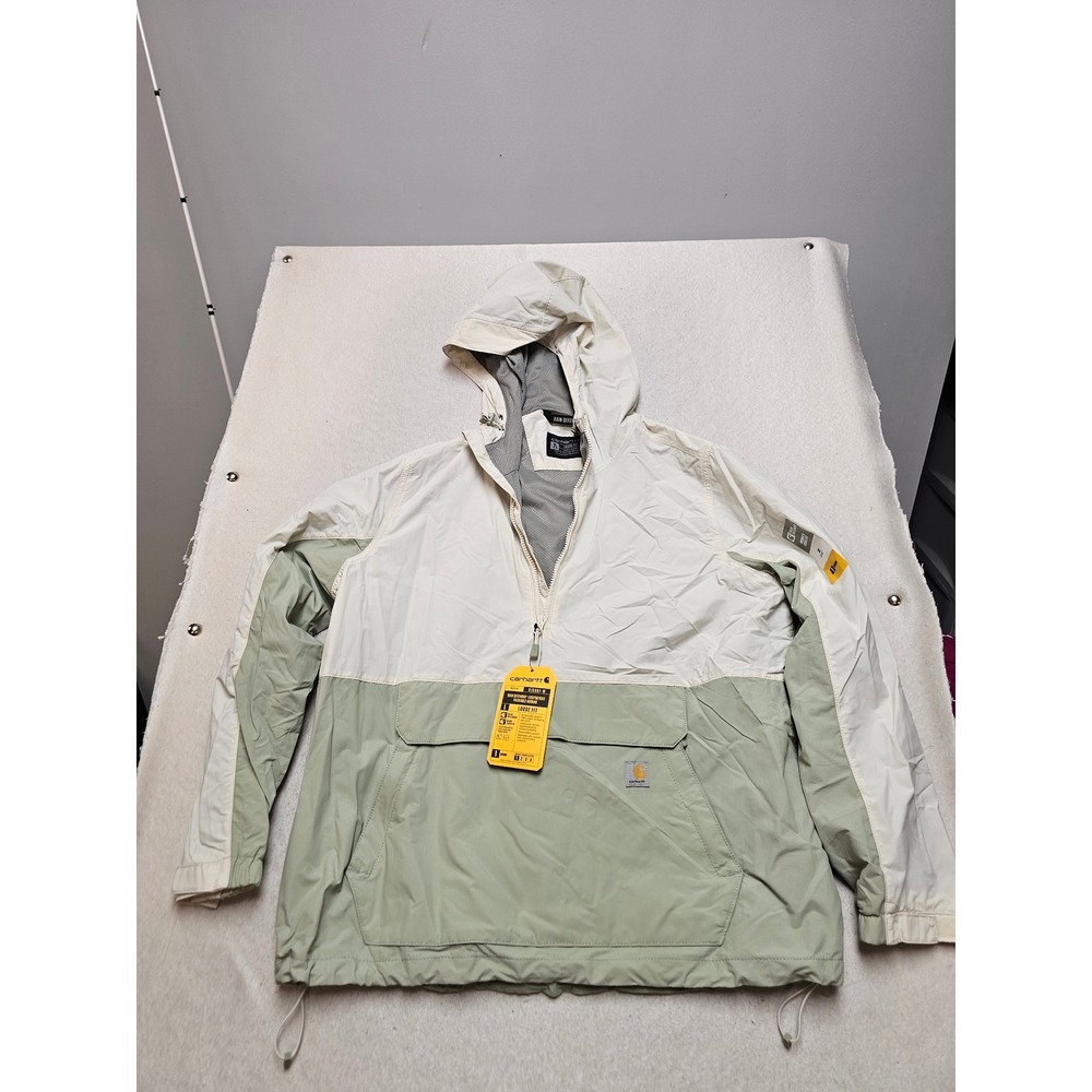 Carhartt Rain Defender Lightweight Packable Anorak XL Green Cream OJ5861-W